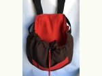 Sac de transport ventral pour animaux en rouge et chocolat-rouge-pour-chien-et-chat