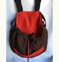 Sac de transport ventral pour animaux en rouge et chocolat-rouge-pour-chien-et-chat